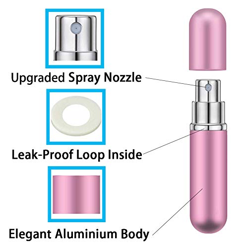 ILLUVA Mini Perfume Atomisers Bottles - Refillable Fine Mist Spray Bottles - Portable Travel Atomizer Bottle Set with Funnel and Perfume Diffuser