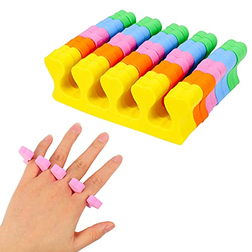 Dacitiery 20 Pcs Foam Toe Finger Separator Toe Finger Dividers Disposable Soft Sponge Nail Toe Separator Divider Spacer for Pedicure Manicure Nai