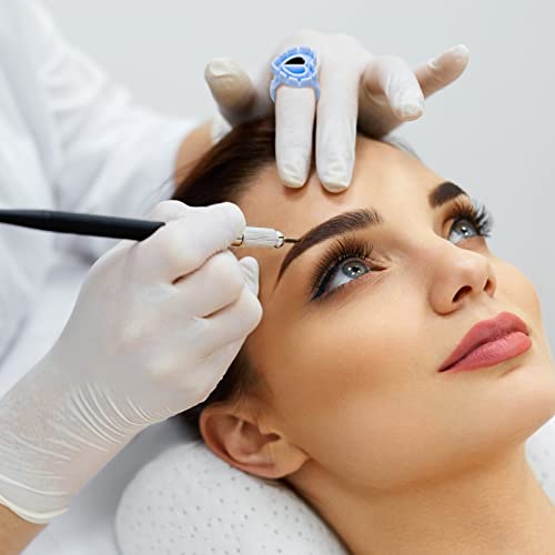 Fuyamp 100 Pcs Lash Glue Holder, Plastic Glue Rings Glue Holder Rings, Love Heart Shaped Lash Glue Rings False Eyelash Glue Ring Cup Lash Volume