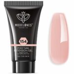 Modelones Poly Nail Gel Builder 50ML 1.76oz Light Apricot Color Nail Extension Gel Enhancement Nail Thickening Acrylic Extension Trial Profession