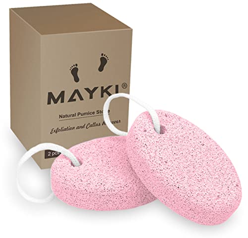 Pumice Stone 2Pcs, Natural Lava Pumice Stone for Feet/Hands/Body, White Calluse Remover/Foot Scrubber Stone for Dead/Hard Skin, Foot File for Men