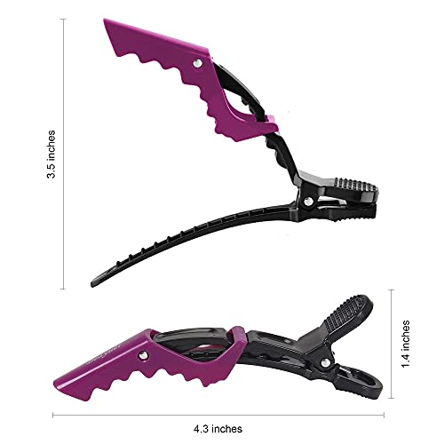 Beayuer Hair Clips 10 Pcs Professional Salon Hair Clip Women Styling Sectioning Clips Durable Plastic Alligator Hairclip with Nonslip Grip and Wi