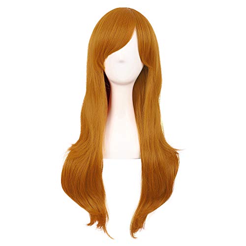 MapofBeauty 28" 70cm Long Curly Hair Ends Costume Cosplay Wig (Pink)