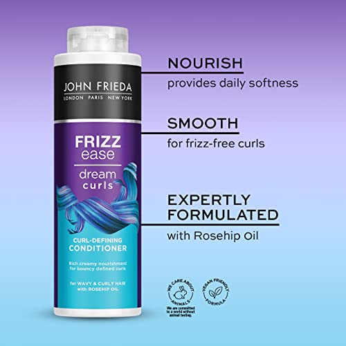 John Frieda Frizz Ease Dream Curls Shampoo & Conditioner Duo Pack 2 x 500ml, Haircare Bundle for Curly, Wavy Hair, Anti-Frizz Haircare Set for Cu