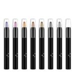 HHONGDU 8 Pcs Eye Shadow Pen 8 Colors Glitter Eyeshadow Pencil Colorful Eyeshadow Glitter Pen, Shimmer Eyeshadow, for Women Eyes Makeup, Long Las
