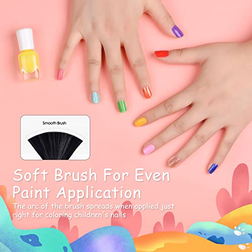 ETYJO Kids Nail Polish Set - 12 Rainbow Colors Quick Dry Peel-Off Girls Nail Varnish Sets Kids, Non-Toxic Water-Based Childrens Nail Polish with