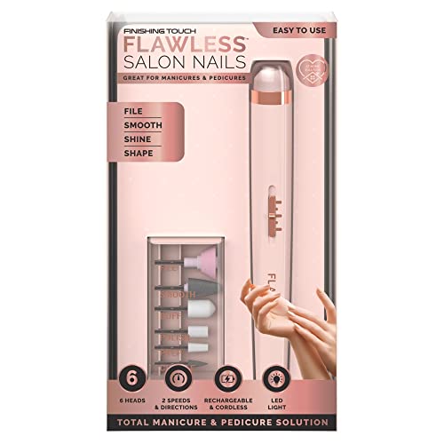 Finishing Touch Flawless Salon Nails - Professional Manicure Set for an at-Home Salon Experience - Files, Buffs, Shines, and Polishes for Instant