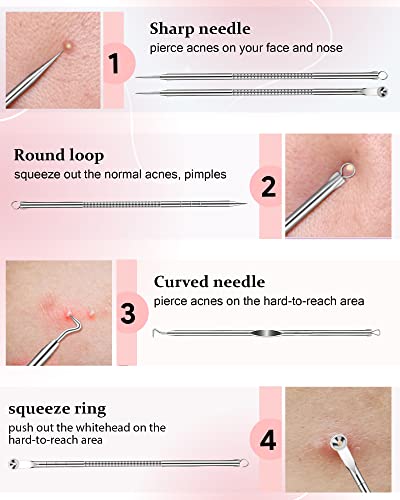 Pore Vacuum, Blackhead Remover Vacuum for Face Acne Comedone Whitehead Extractor Kit with 3 Suction Power & 4 Probes and LED Display Electric Bla