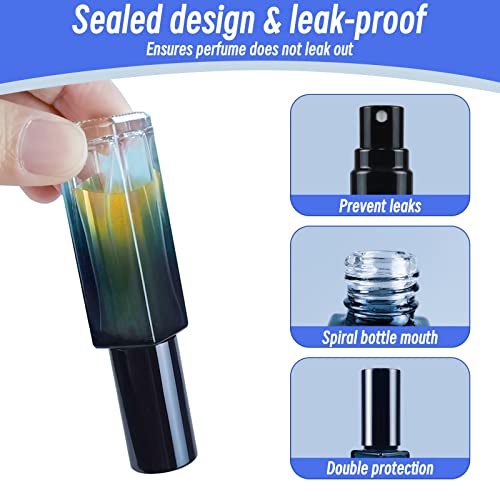 BOOHO 3Pcs Empty Glass Perfume Atomiser, Clear Glass Atomiser Spray Bottles, Refillable Spray Perfume Bottles Fine Mist Cosmetic Container for Tr