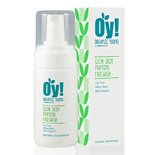 Green People Oy! Foaming Clear Skin Face Wash 100ml | Natural & Organic Teenage Facial Wash | Willow Bark & Tea Tree | Skin Care for Pre-Teens &