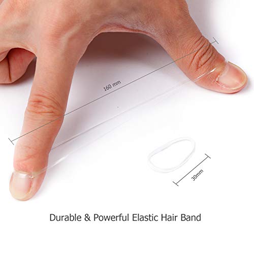 Hoyols Hair Elastic Rubber Bands Ties for Ponytail Braid Holder Pack (Clear 1500 pcs)
