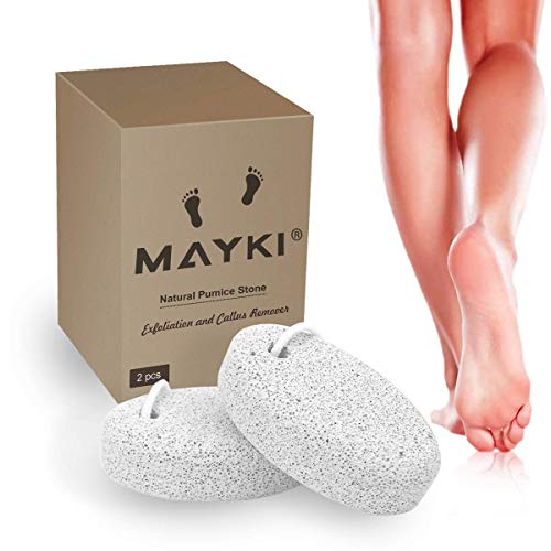 Pumice Stone 2Pcs, Natural Lava Pumice Stone for Feet/Hands/Body, White Calluse Remover/Foot Scrubber Stone for Dead/Hard Skin, Foot File for Men