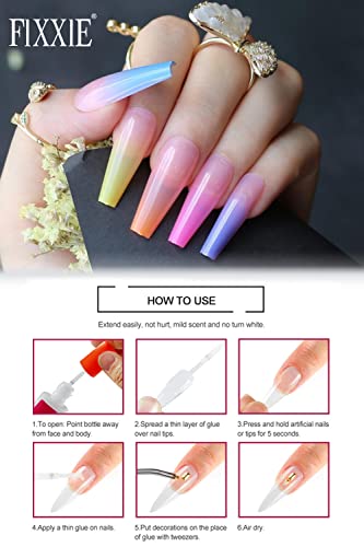 Extra Strong Nail Glue (15 Gram X 1 Bottle) With Brush For Acrylic Tips Extra Strong Nail Glue For Stick On Fake Nails