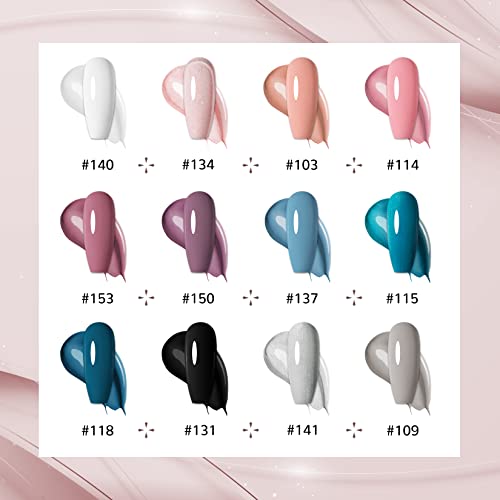 Gel Nail Polish Kit, VANREESA with 36W U V LED Nail Lamp 12 Colours Nail Polish Set with Basic Manicure Tools Black Pink Gray Purple Nail Gel Pol