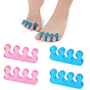 XHNFCU 2 Pairs Gel Toe Separator Toe Stretcher Divider Spacer, Suitable for Men and Women, Relaxing Toes, Pedicure, Bunion Relief, Quickly Allevi