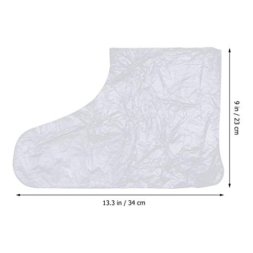 Exceart 200pcs Clear Plastic Disposable Booties Paraffin Bath Liners for Foot Pedicure Hot Spa Wax Treatment Foot Covers Bags