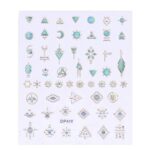 Nail Jewels 3D Nail Art Stickers Decals (Green Aztec)