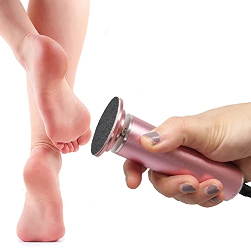 Electric Foot File Hard Skin Remover (Speed Adjustable) with 60pcs Replacement Sandpaper Disks, Professional Electric Callus Remover Pedicure Foo