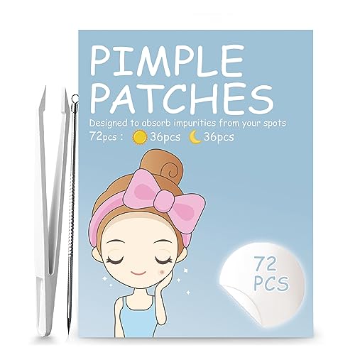252pcs Day and Night Spot Patches, Translucent Hydrocolloid Spot Stickers for Facial Pimple, Effective Reduce Blemishes and Spots Cover Fit for A
