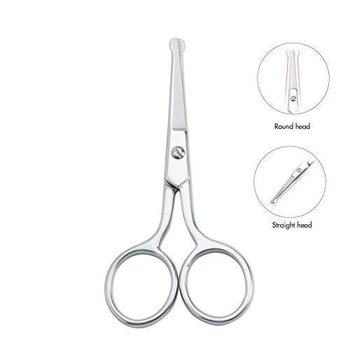 LIVINGO Premium Manicure Rounded Tip Scissors Multi-Purpose Stainless Steel Cuticle Pedicure Beauty Grooming Kit for Nail, Eyebrow, Eyelash, Dry