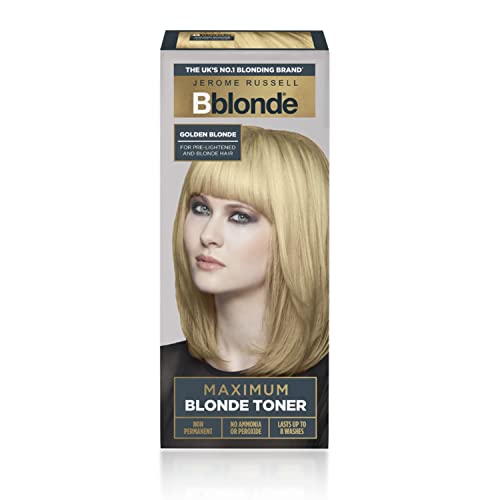 Jerome Russell Bblonde Caramel Maximum Blonde Toner – Non-Permanent Hair Toner for Pre-Lightened & Blonde Hair Colour, Hair Dye with No Ammonia o