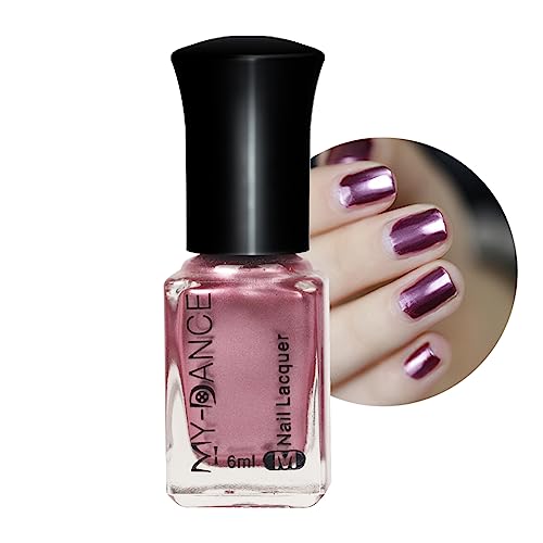 Chrome Nail Polish - White Pearl Glitter Nail Varnish Quick Dry Nail Polish Mermaid Shell Effect Gel Nail Long Lasting & Chip Resistant, No Need