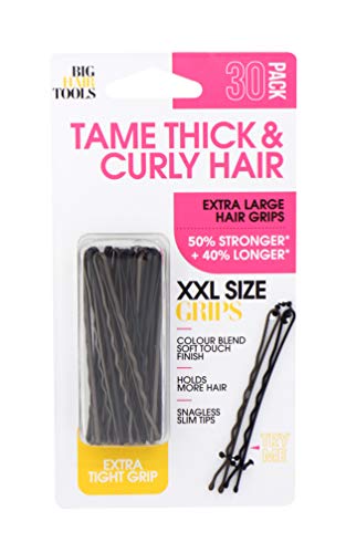 Big Hair Tools XXL Size Hair Grips, Light, Blonde & Brown, Pack of 30