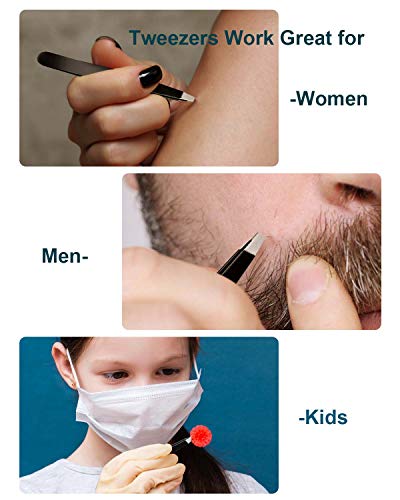 OMIRO 10X Magnifying Mirror, Travel Size Suction Magnifier Mirror for Makeup & Bathroom Shaving (8.8cm Black,with Tweezer)