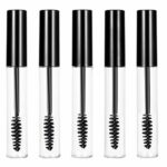 QINREN Refillable Empty Mascara Tube, 5 Pcs Clear Empty Bottle Tube Container with Inner Plug And Mascara Brushes Avoid Leaking for DIY Eyelash G