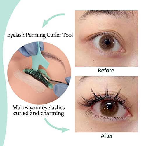 ATOMUS 60PCS Eyelash Perming Silicone Pads Eyelash Lift Perming Curler Shield Pads with 10PCS Y Shape Eyelash Brush