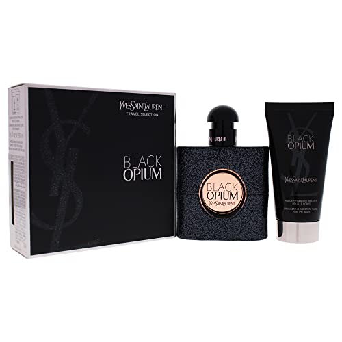 Black Opium by Yves Saint Laurent Eau de Parfum Spray 50ml & Shimmering Moisturising Fluid 50ml, (Pack of 1)