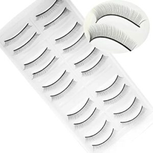 10 Pairs Practice Fake Lashes Waterproof False Eyelashes False Eyelashes Strips Ladies and Girls