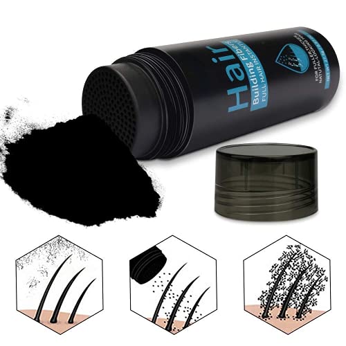 Hair Building Fibers, Nature Keratin Hair Building Fibers, Hair Building Fibres Hair Loss Concealer for Thinning Hair for Women and Men (Black)