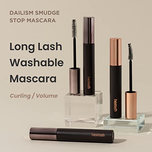 HEIMISH Dailism Smudge Stop Mascara - 0.32oz/9g (Curling) | Non-Smudging, Curling Mascara | Washable, Non-Clumping, Waterproof Mascara for Eye Ma