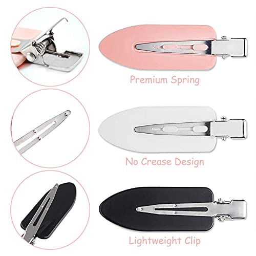 24 Pcs No Bend Hair Clips, No Crease Hair Pin Clips Creaseless Styling Curl Clips Accessories for Styling Sectioning Hairstyle Bangs Waves Makeup