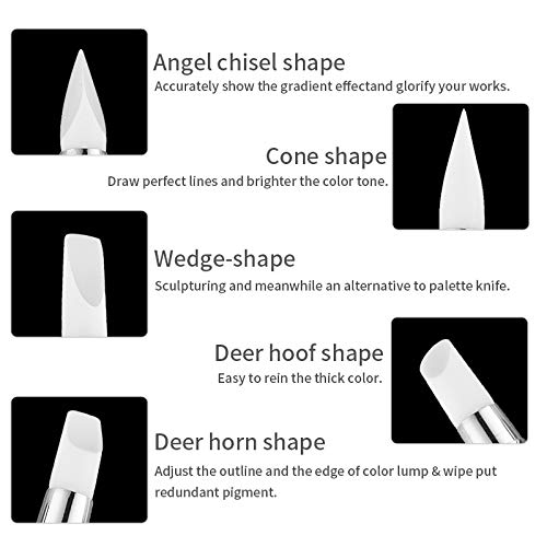 Hanyousheng 5Pcs Silicone Nail Art Sculpture Pen, Dual Tipped Silicone Rhinestone Nail Polish Carving Pen, Nail Art DIY Decoration Tool Nail Poli