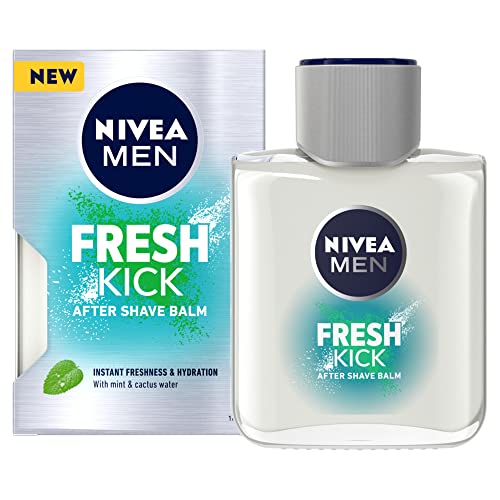 NIVEA MEN Fresh Kick After Shave Balm (100ml), Refreshing After Shave Lotion, Men's Skin Care, After Shave Balm with Mint and Cactus Water