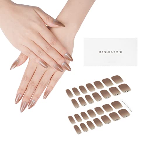 DANNI & TONI 28 Stickers Semi Cured Nail Wraps Soft Self-Adhesive Gel Nail Stickers(Happy-Go-Lucky),Salon-Quality Gel Nail Polish Strips, French