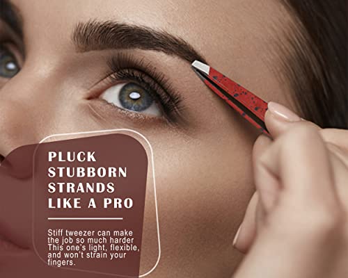 ME MAXEQUIP Tweezers for Facial Women and Men Professional Stainless Steel Eyebrow Tweezers Precision for Ingrown Hair Tweezers on Nose Ear