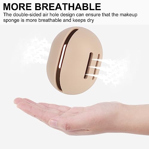 Fuyamp Makeup Sponge Holder Silicone Beauty Blender Holder Travel Case Washable Reusable Makeup Blender Cosmetic Sponge Container for Home