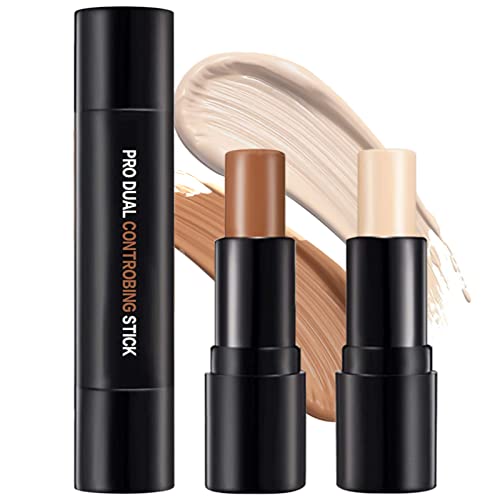 ONLYOILY Concealer,concealer contour highlighter stick contour stick, Highlight Stick,Professional Waterproof Concealer Contouring Pen,double-end