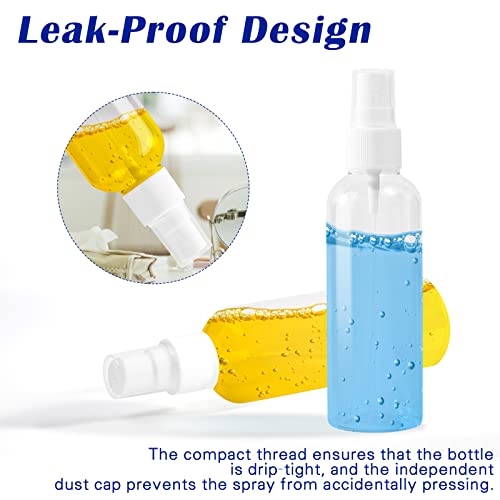JETOP 5Pcs Spray Bottles,Clear Small Spray Bottle 100ml,Reusable Empty Spray Bottle,Fine Mist Spray Bottle with Label&Funnel,Refillable Liquid Co