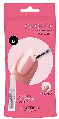 L'Action Paris Quick Fix Nail Repairer, Invisible Nail Polish Repairs Damaged Nails, Restores Broken and Torn Nails, Keeps Nails Long and Smooth,