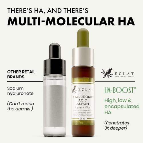 Pure Hyaluronic Acid Serum for Face with 2% HA & 10 Antioxidants - High Strength Hyaluronic Acid Serum for Skin Care - Hydrating, Firming, Plumpi