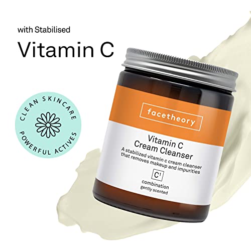 facetheory Vitamin C Cream Cleanser C1- Stabilised Vitamin C Face Wash, Face Wash Dry Skin, Hydrating Cleanser, Vegan & Cruelty-Free, Made in the