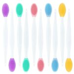 10 Pieces Lip Scrub Brush Silicone Exfoliating Colorful Lip Scrubber Double-Sided Soft Lip Brush for Lip Skin Smoothing Cleaning Lip Makeup Tools