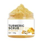 Turmeric Body Scrub, Tumeric Scrub for Remove Acne, Dark Spots, Hyperpigmentation, Smooth Skin, Hocossy Brightening Body Scrub for Deep Cleansing
