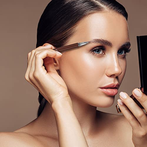 Eyebrow Pencils 2 Pack, Ultra-Fine Waterproof Brow Pen in Light Brown & Gray, Microfilling Felt Tip for Precision, Long-Lasting Makeup, Natural D