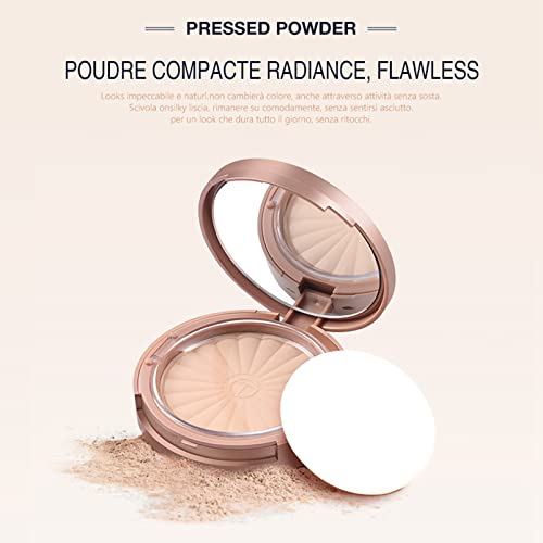 Pressed Setting Powder,Mineral Pressed Powder Foundation,Lightweight Matte Face Powder-Colour-Correcting,Long Lasting Oil Control,Flawless Presse