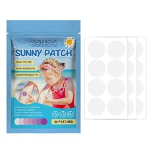UV Stickers for Sunscreen, UV Stickers, 24 Count UV Color Changing Patch, Waterproof 24 Pack UV Sun Stickers Sunscreen for Work and Play Know Whe
